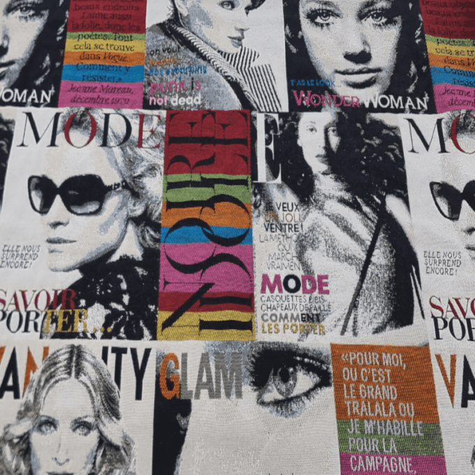 Tissu coton  jacquard magazine de mode