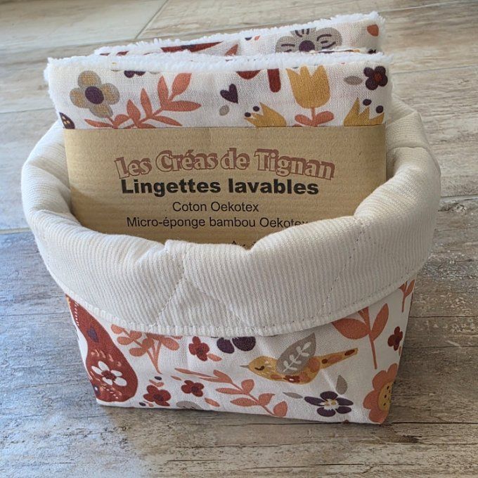 Lingettes lavables Renard lot de 5