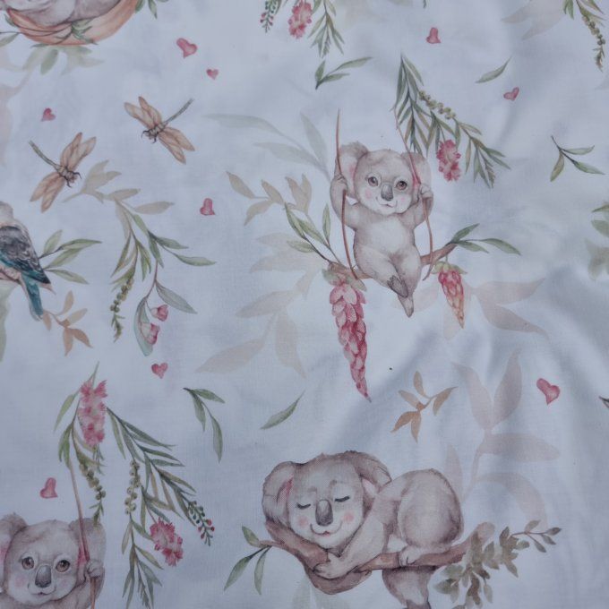 Tissu coton koala