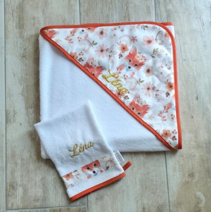 Cape de bain renard domo 80cm x 80 cm 