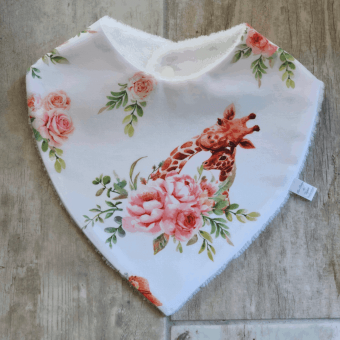 Bavoir bandana girafes/girafons
