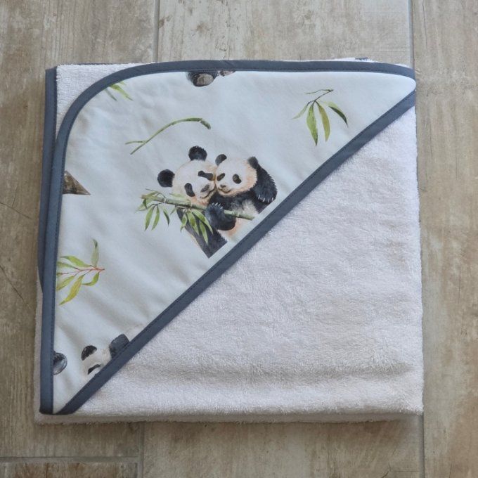 Cape de bain panda 80cm x 80 cm