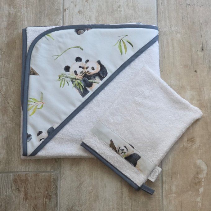 Cape de bain panda 80cm x 80 cm    