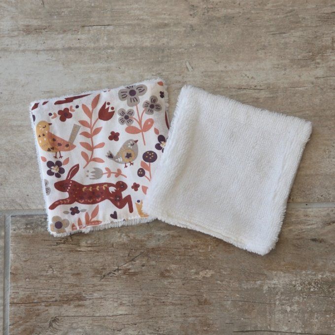 Lingettes lavables Renard lot de 5