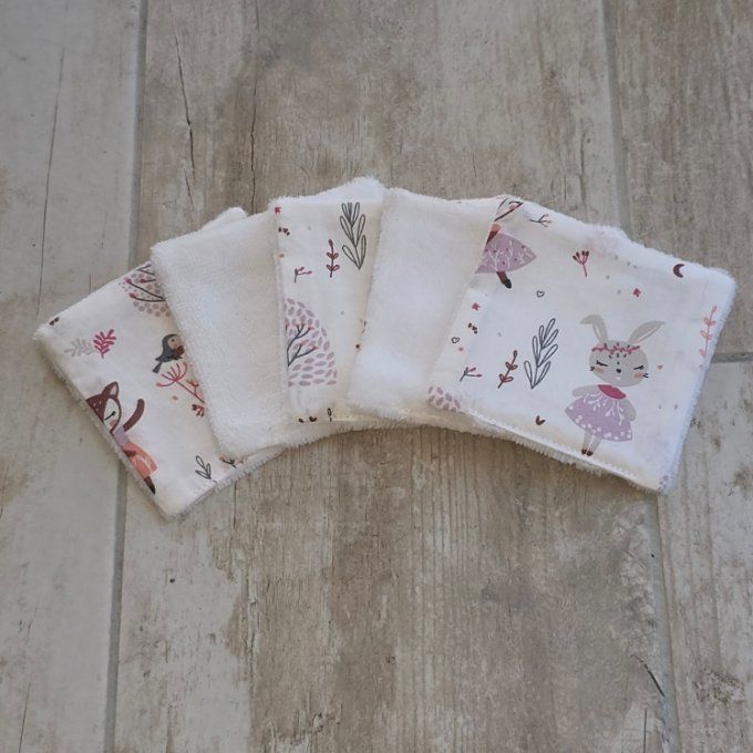 Lingettes lavables Biche lot de 5 