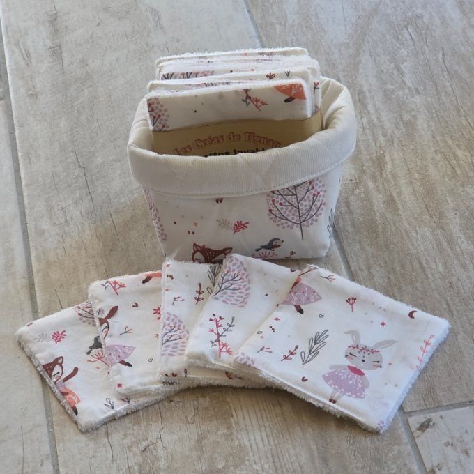 Lingettes lavables Biche lot de 5