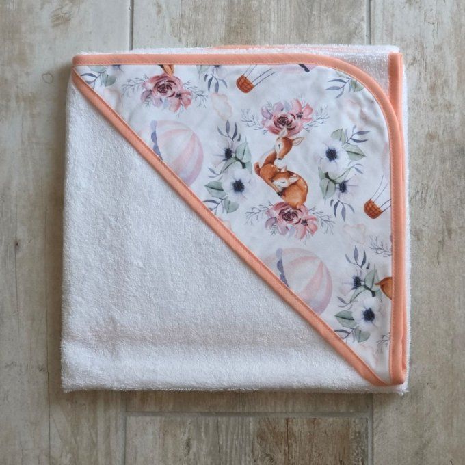 Cape de bain chevreuil et ballons 80cm x 80 cm