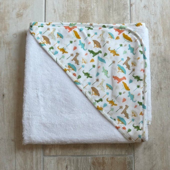 Cape de bain dino 80cm x 80 cm