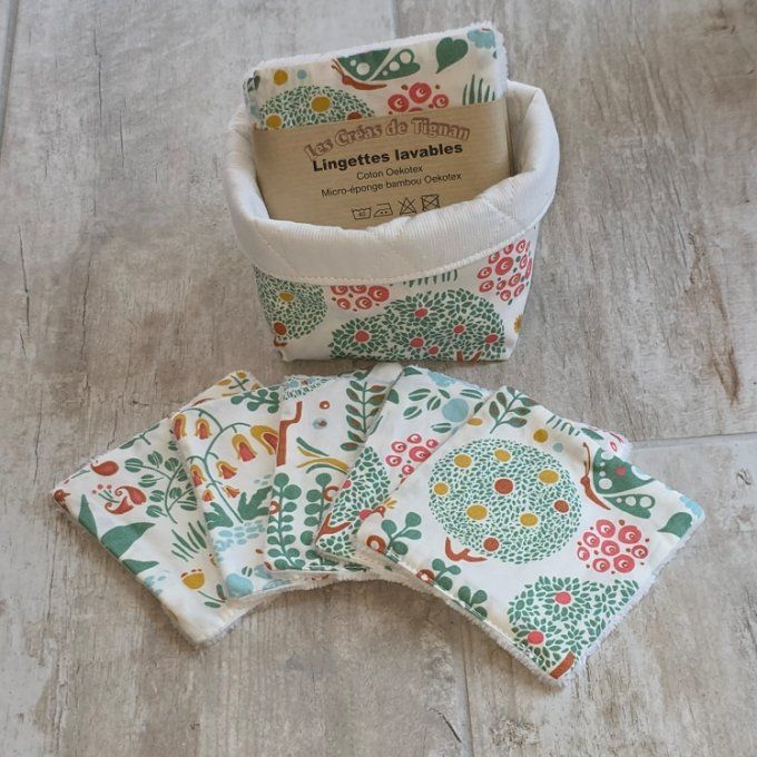 Lingettes lavables Forêts lot de 5